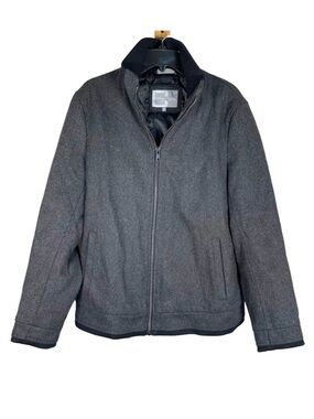 Cardinal of Canada Wool Blend Herringbone Zip Jacket M